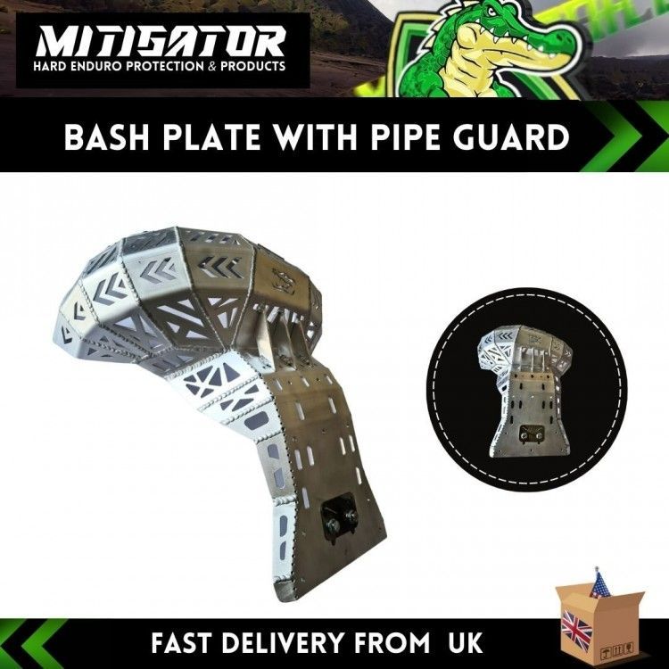 Mitigator KTM, HUSKY 2 stroke Skid Plate with Pipe Guard