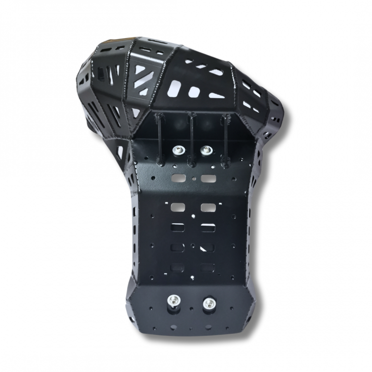 Black Mitigator KTM, HUSKY 2 stroke Skid Plate with Pipe Guard