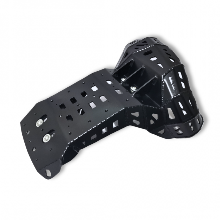 Black Mitigator KTM, HUSKY 2 stroke Skid Plate with Pipe Guard