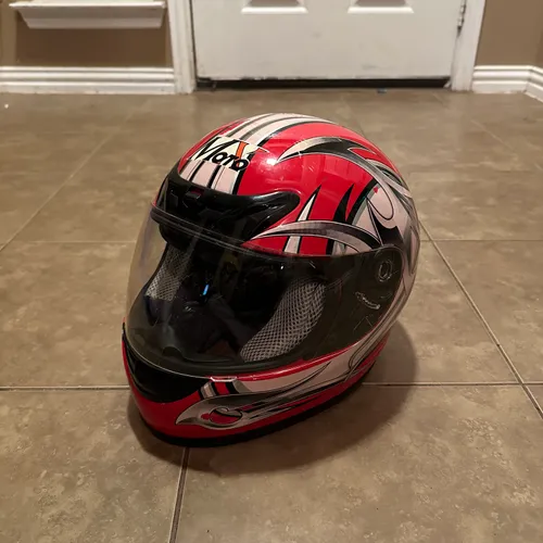 Red Moto X Street Bike Helmet 