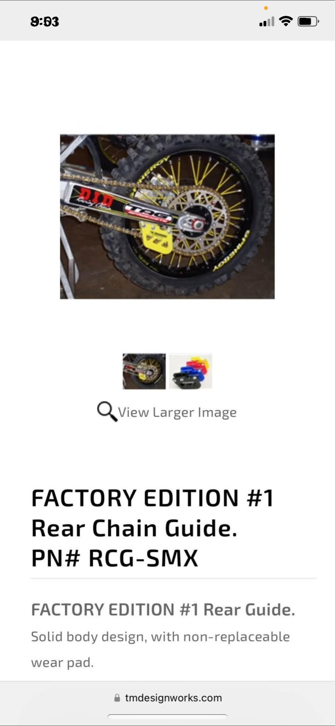 TM Designworks Rear Chain Guide RCG-SMX