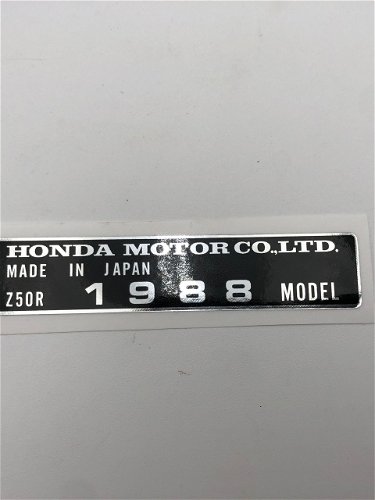 1988 Honda Z50R Frame Year Decal