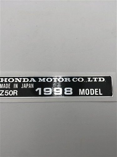 1998 Honda Z50R Frame Year Decal