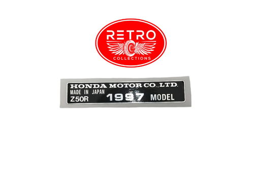 1997 Honda Z50R Frame Year Decal