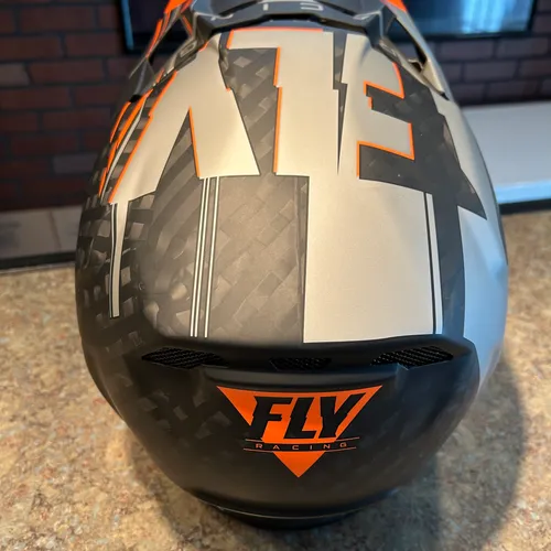 FLY RACING Vector Matte Org/Grey/Blk Formula Carbon Helmet Adult Large ...