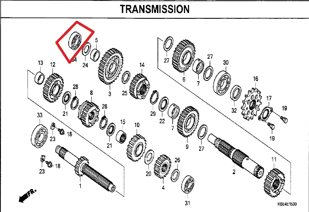 GENUINE HONDA BEARING FT RR WHEEL TRANSMISSION CRF150R/RB TRX 250 350 CT ATC 110