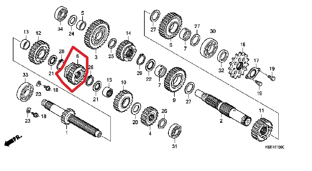 GENUINE HONDA TRANSMISSION THIRD GEAR 3RD MAINSHAFT CRF150R CRF150RB 2007-2022
