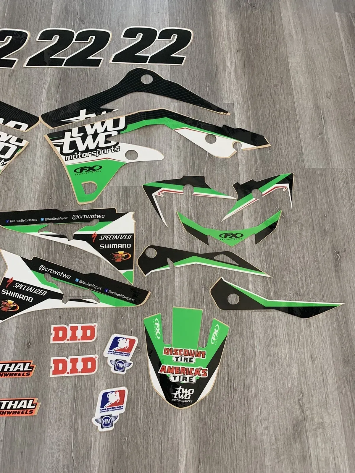CHAD REED 22 TWO TWO MOTORSPORT GRAPHICS KIT KAWASAKI KX450F 2013 2014 2015
