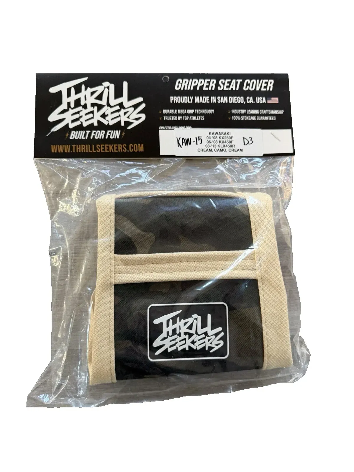 THRILL SEEKERS GRIPPER SEAT COVER KAWASAKI 04-08 KX250F 06-08 KX450F