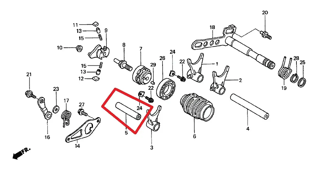 GENUINE HONDA OEM GEARSHIFT FORK SHAFT B CRF250R 05-09 CRF250X 2004-2017