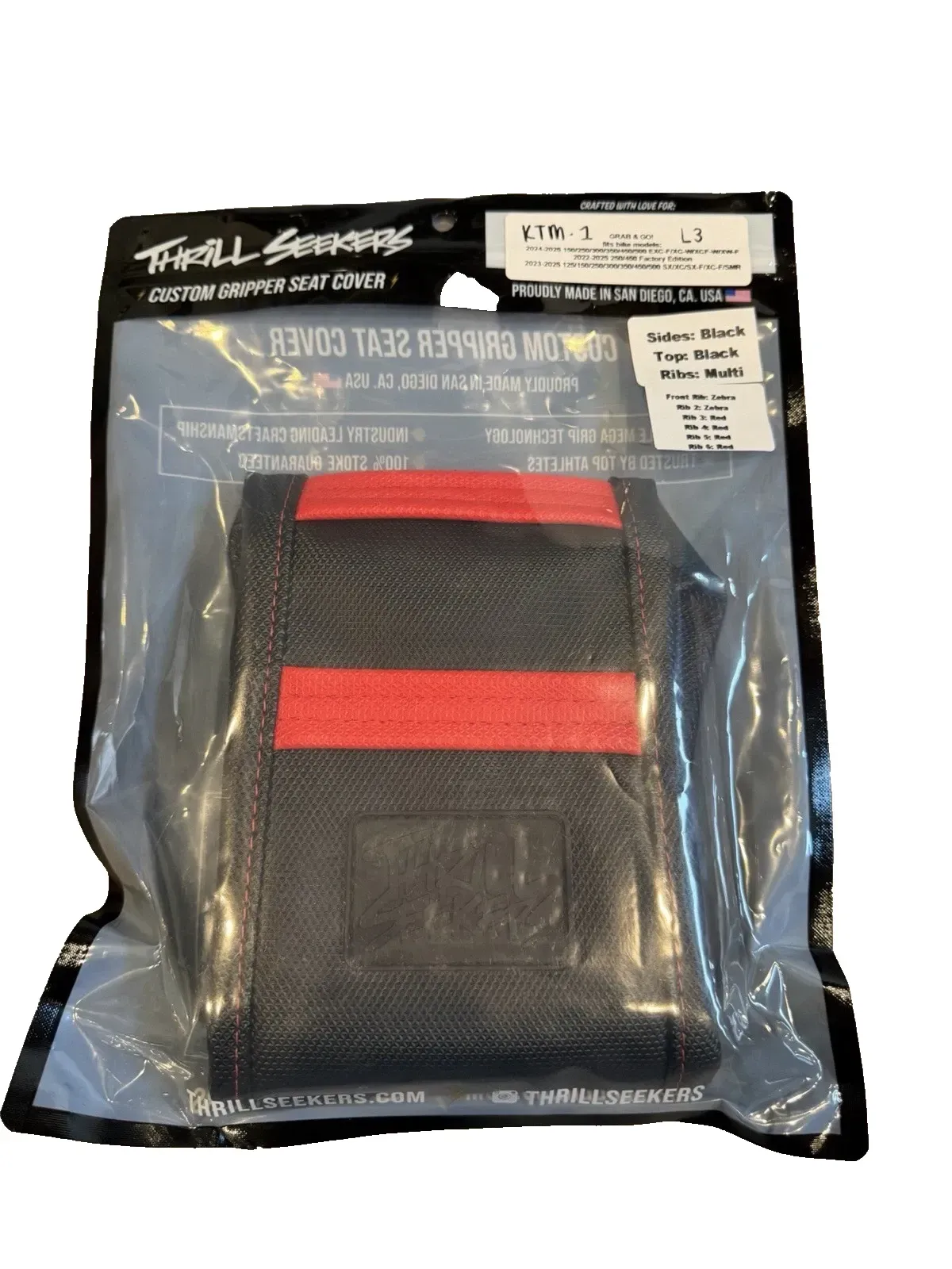 THRILL SEEKERS GRIPPER SEAT COVER KTM 2023-2025 125 150 250 300 350 450 500