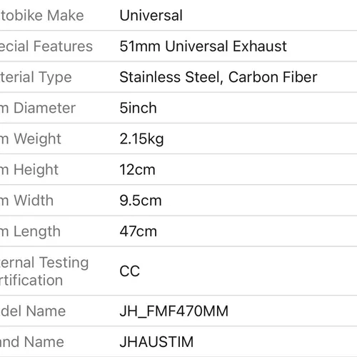 Inlet 51mm Motorcycle FMF Exhaust Pipe Muffler Motocross Escape Moto Universal