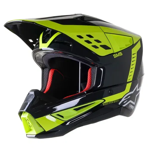 2023 Alpinestars SM5 Beam Helmet Black/Anthracite/Yellow Fl