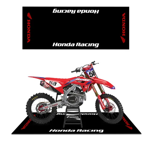 Motorcycle Pit Garage Floor Mat Carpet Honda Racing Team