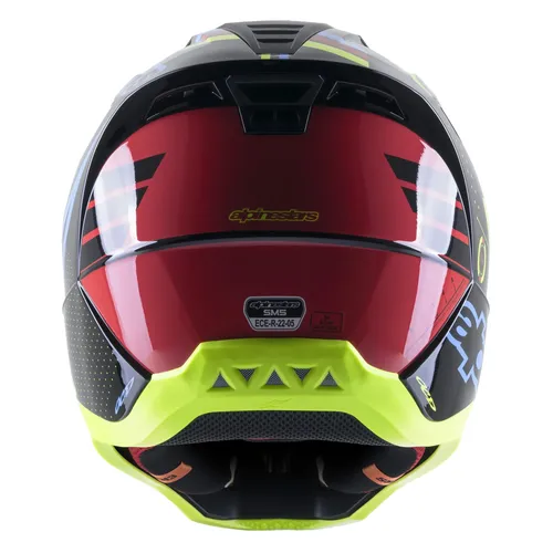 2023 Alpinestars SM5 Action Helmet Black/Cyan/Yellow Fluo Gl
