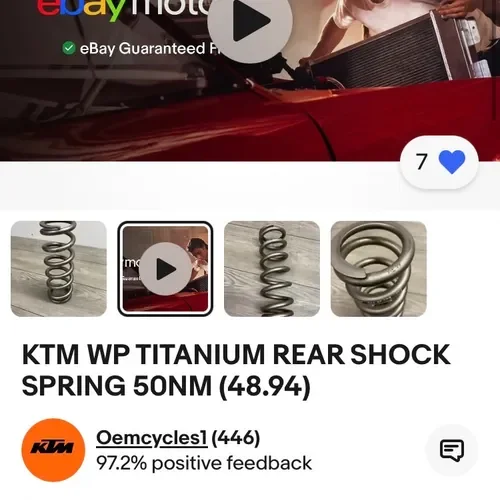 KTM Wp TITANIUM REAR SHOCK, SPRING 50NM (48.94)