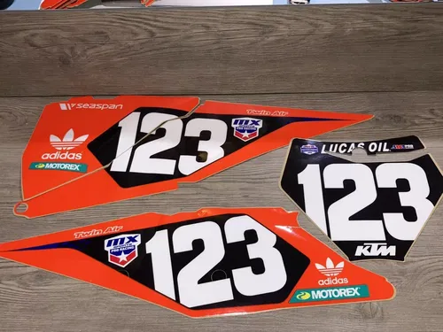 2019-2022 KTM #123 LUCAS OIL GRAPHICS DECALS SET 125 250 350 450 SX SXF XC EXC-F