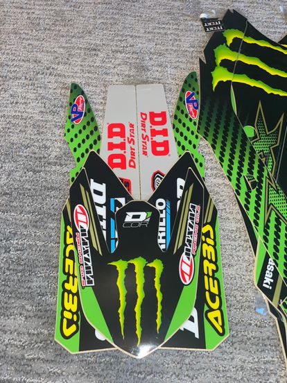 Monster Energy Kawasaki 17-19 KX250F Complete Graphics Kit 