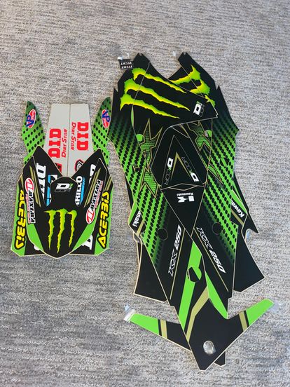 Monster Energy Kawasaki 17-19 KX250F Complete Graphics Kit 