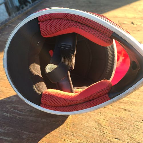 Fox V1 Pilot helmet, youth large, red/wht