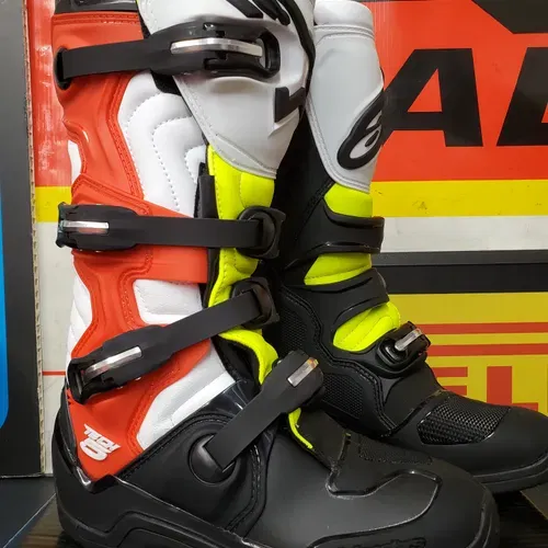 ALPINESTARS TECH 5 BLK/WHT/RED/YLW #482-30607