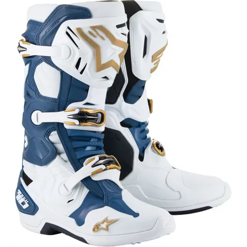 Arlington LE Tech 10 Boots - White/Blue/Gold 