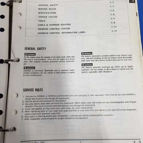 Honda Sabre Shop Manual '82-'83
