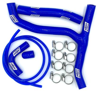 CRF450R 2017-21 Silicone WORKS Y Radiator Hose Blue 24-128YB
