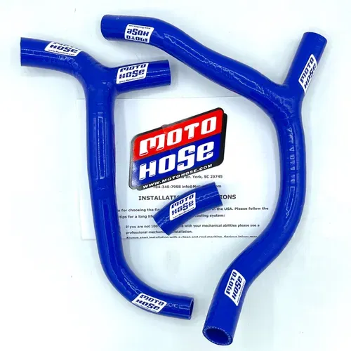 Hon CRF450R 2009-2012 Silicone Y Radiator Hose Blue 23-19YB