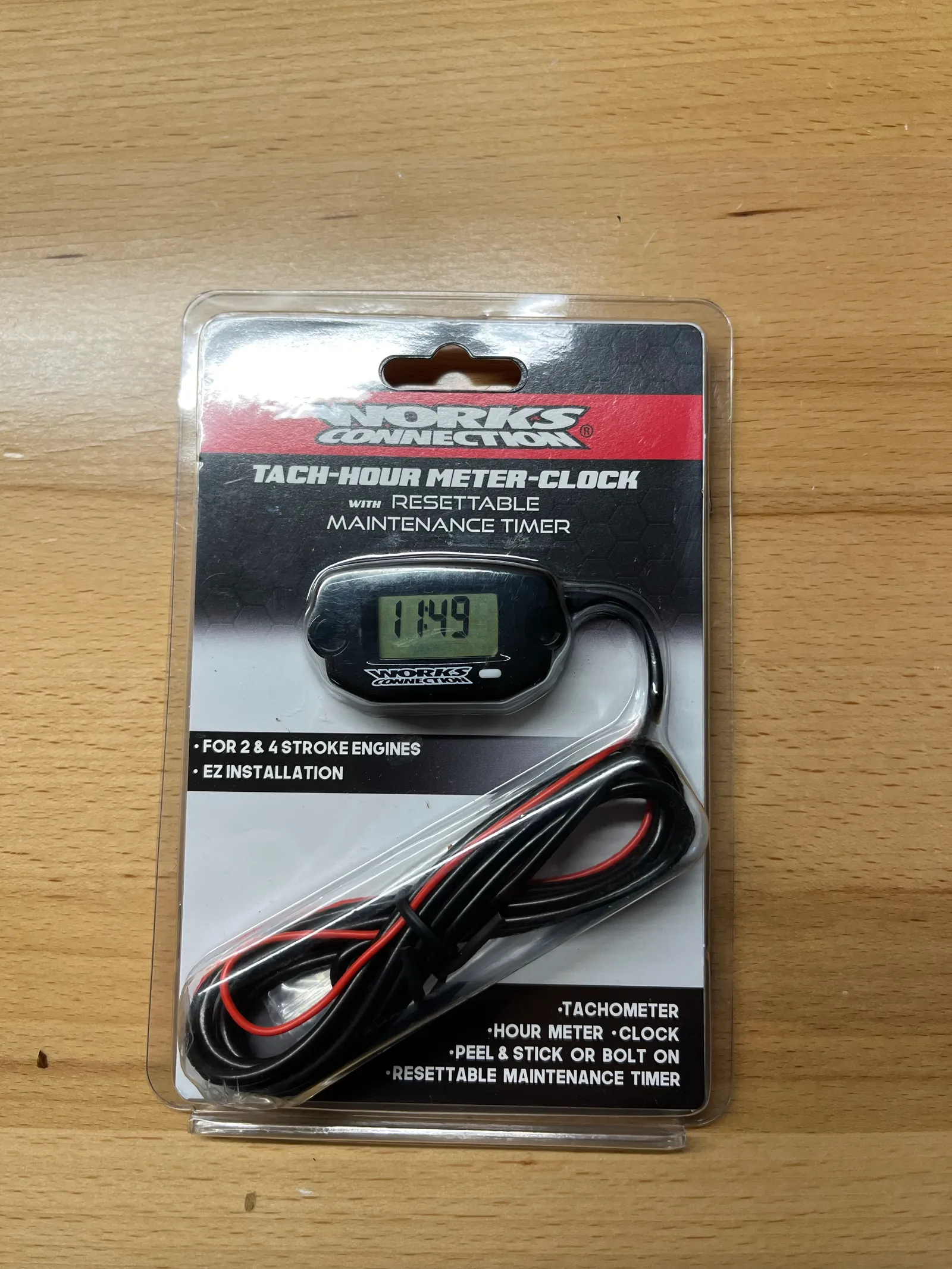 Works Connection Tach/Hour Meter W/Mount Kit