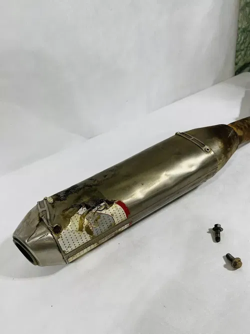 2006 WR250F WR 250F FMF MUFFLER EXHAUST SILENCER SLIP ON PIPE (DENTED BUT WORKS)