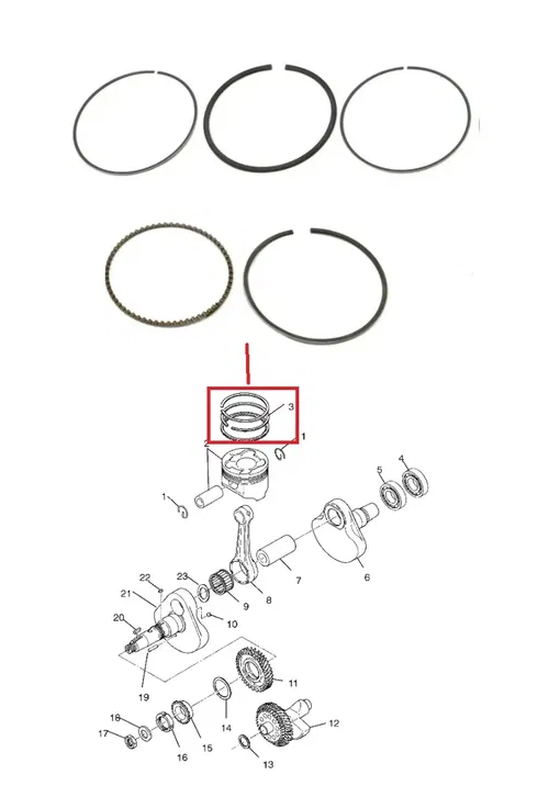POLARIS PISTON RING SET 2003-2014 HAWKEYE SPORTSMAN RANGER 3087233 OEM NEW