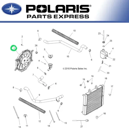 NEW GENUINE POLARIS SPORTSMAN 400 500 COOLING FAN ASSEMBLY OEM 2410383