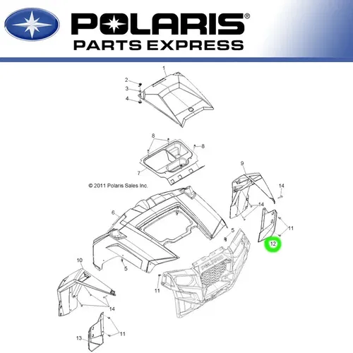 NEW GENUINE POLARIS RZR 900 SHIELD MUD FRONT LH 5438735