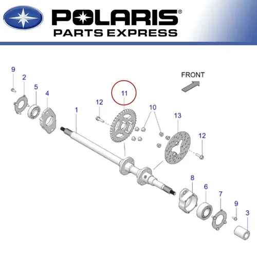 2021 - 2024 POLARIS SCRAMBLER OUTLAW 70 OEM REAR DRIVE DRIVEN SPROCKET 3222328