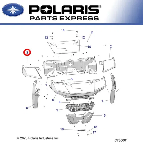 NEW POLARIS 2020-2021 RANGER 1000 FULL SIZE FRONT RIGHT FENDER RED 5455130-342