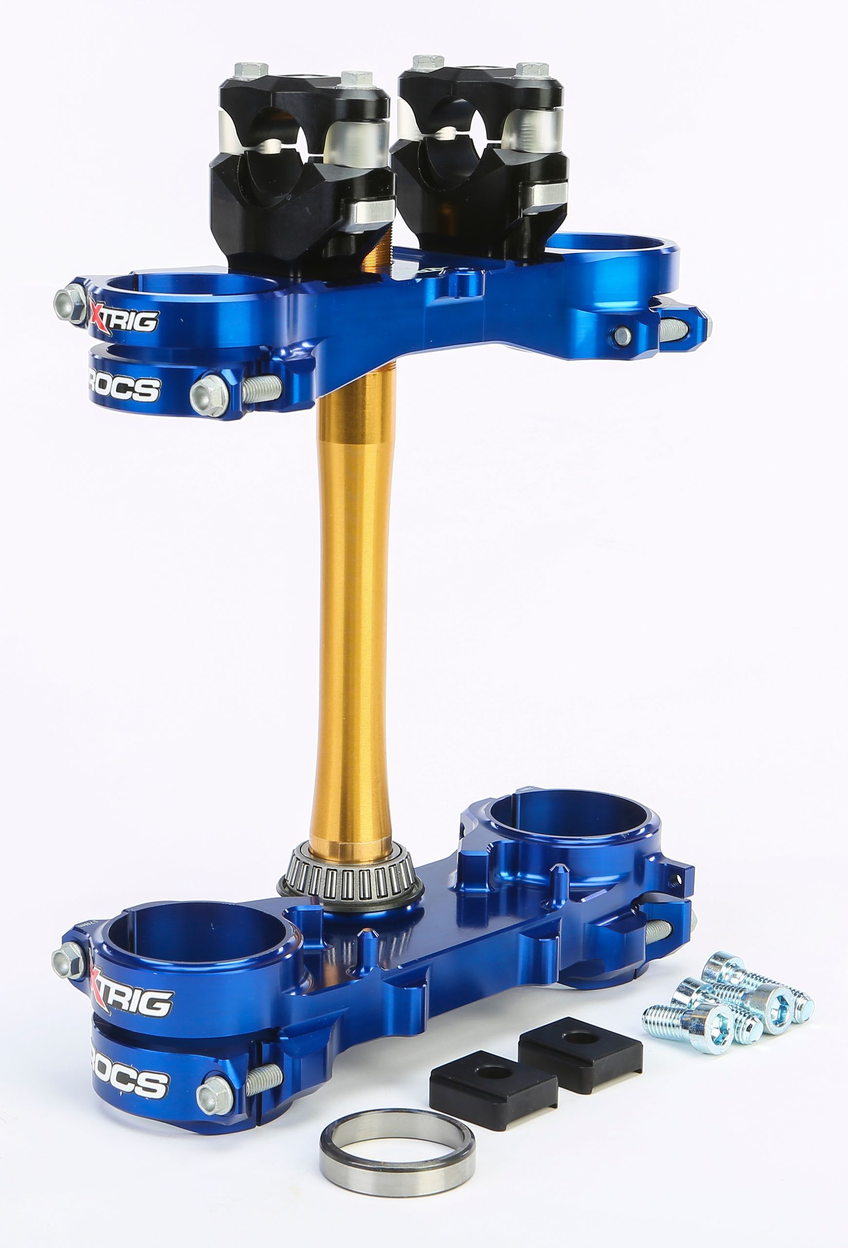 XTRIG ROCS TECH CLAMP SET BLUE YAMAHA 22MM YZ250F ’12-25 / YZ450F ’10-25 undefined