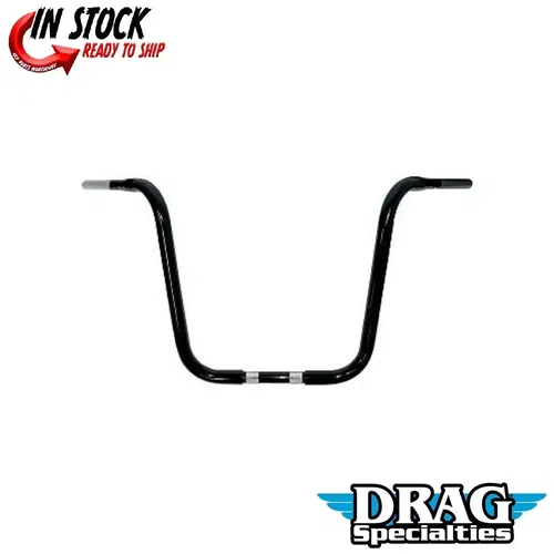 Drag Specialties Gloss Black 14" Ape Hanger 1-1/4" Handlebars for Harley TBW