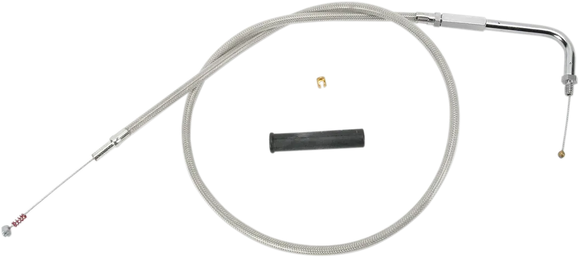 DRAG SPECIALTIES Stainless Braided Idle Cable - Fits 48" 5341108B