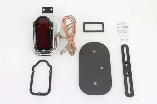 Replica Chrome Tombstone Style Tail Lamp Assembly for Harley Davidson by V-Twin