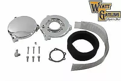 Wyatt Gatling Air Cleaner Smooth Chrome for Harley Davidson by V-Twin
