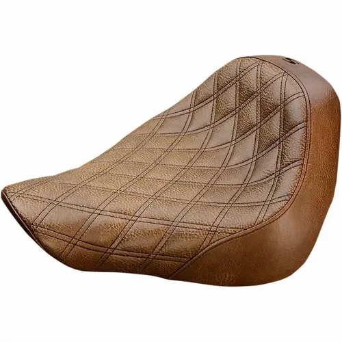 Saddlemen Brown Renegade Lattice Stitch Solo Seat 2018-19 Harley FLFB/S