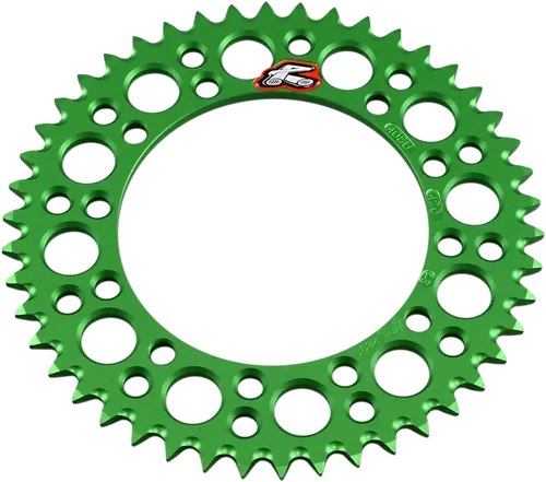 RENTHAL Rear Sprocket - Aluminum - 46 Tooth - Green - Fits Kawasaki