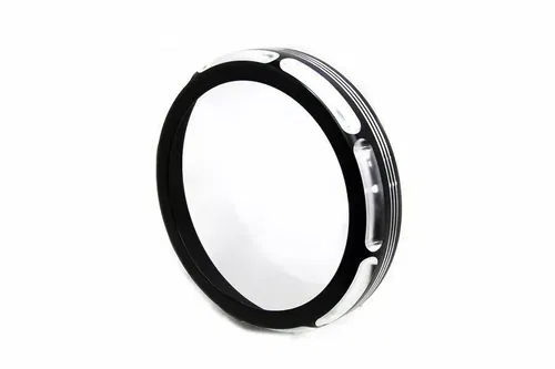 7" Black Anodize Burst Headlamp Trim Ring for Harley Davidson by V-Twin
