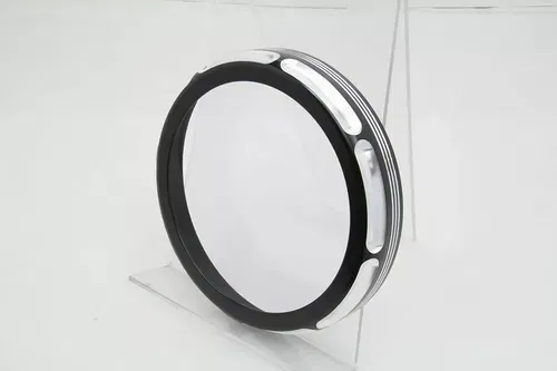 7" Black Anodize Burst Headlamp Trim Ring for Harley Davidson by V-Twin