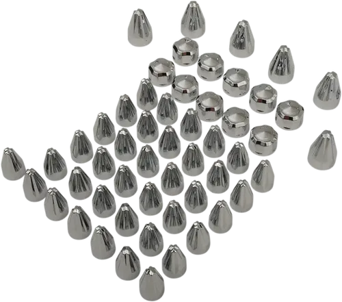 CIRO Caps - Engine/Bolt/Cover - Fluted/Spike - Chrome - Fits M8 70023