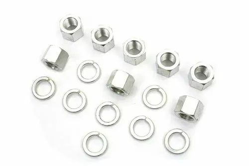 Cadmium Cylinder Base Nuts and Washers for Harley Davidson by V-Twin