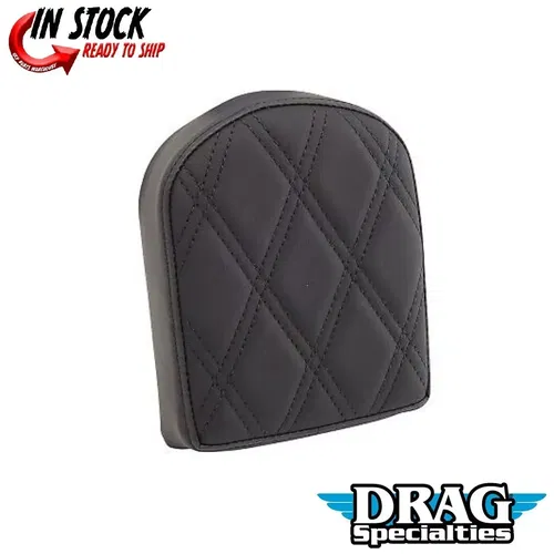 Drag Specialties Black Diamond 7" Short Backrest Pad for Harley Square Bar