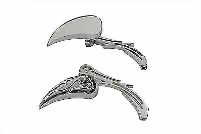 Chrome Billet Tear Drop Mirror Set for Harley Davidson by V-Twin
