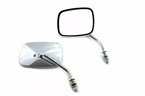 Replica Swivel Mirror Set with Short Stem Chrome for Harley Davidson by V-Twin